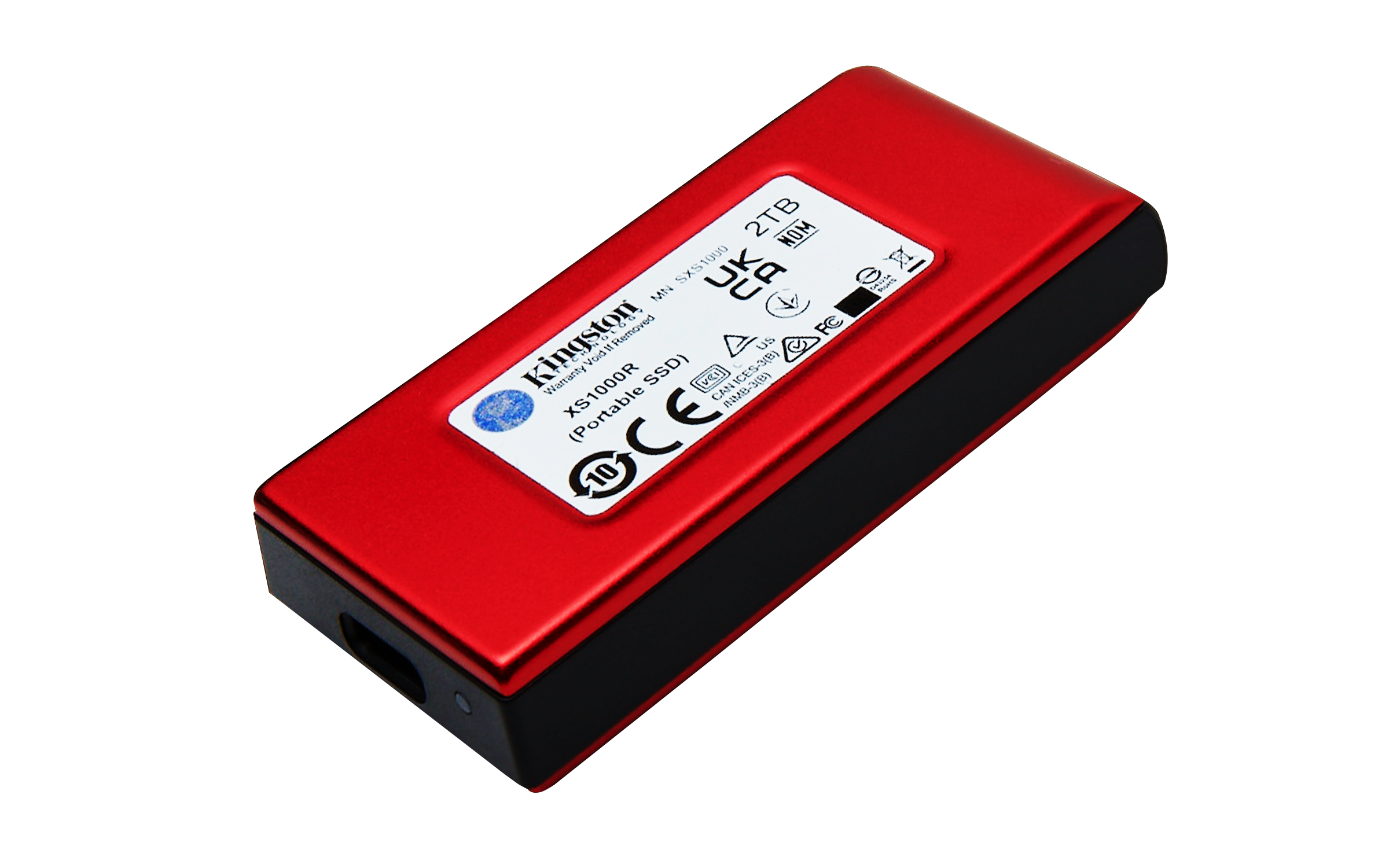Disco sólido externo Kingston SXS1000R/1000G, USB 3.2 Gen 2, Cable y adaptador USB-C a USB-A, Rojo